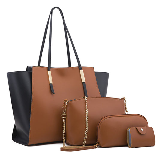 Luxe4 Women's 4-Piece PU Vegan Leather Bag Set