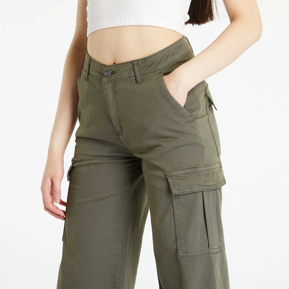 Urban Classics Ladies High Waist Wide Leg Twill Cargo Pants - TIMESQURE