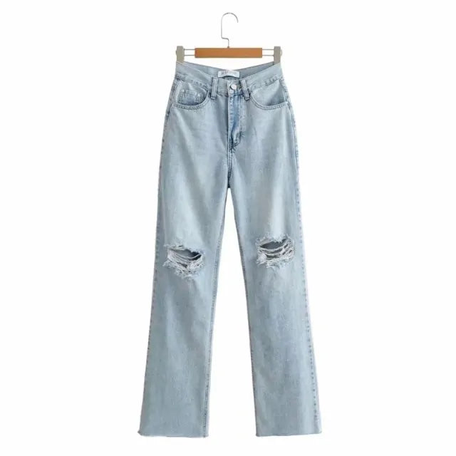 Ripped Flare Pants - TIMESQURE