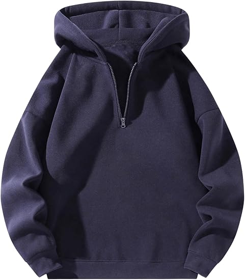 Verdusa Men's Quarter Zip Pullover Hoodies - TIMESQURE