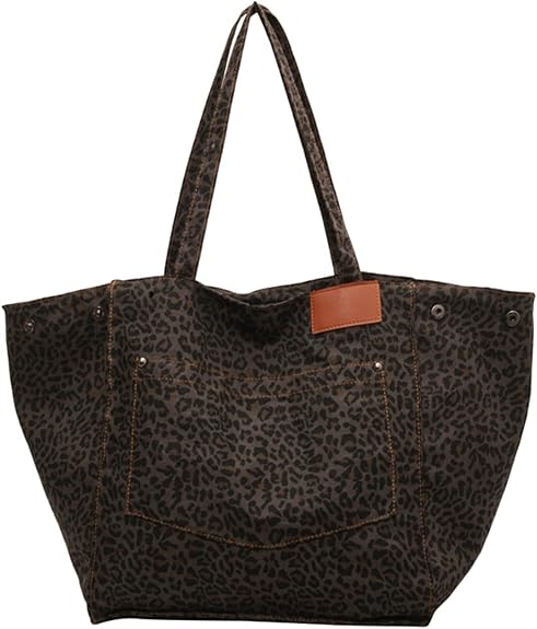 Leopard Print Canvas Tote Bag – Stylish & Spacious