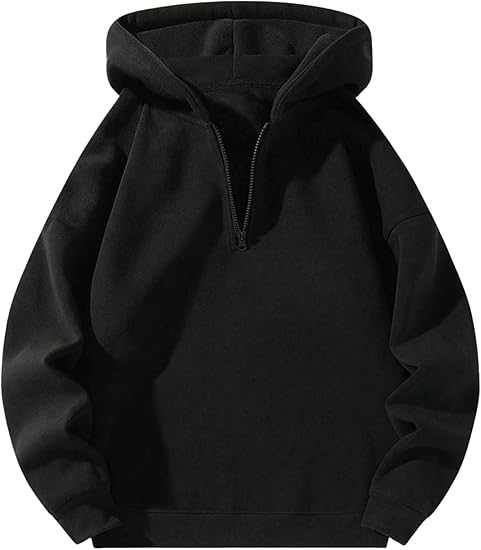 Verdusa Men's Quarter Zip Pullover Hoodies - TIMESQURE