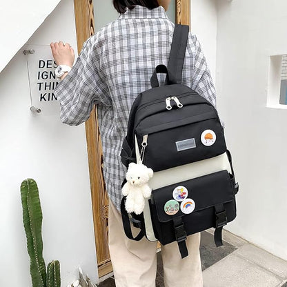 AONUOWE 5pcs Aesthetic Backpack Set - TIMESQURE