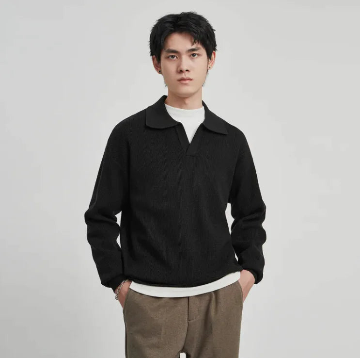 Winter V-Neck Pullover Retro Sweater - TIMESQURE