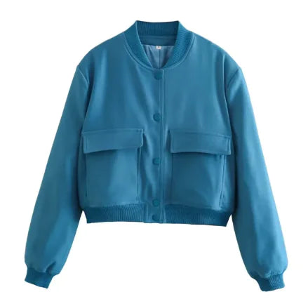 Loose Casual Bomber Jacket for Woman - TIMESQURE