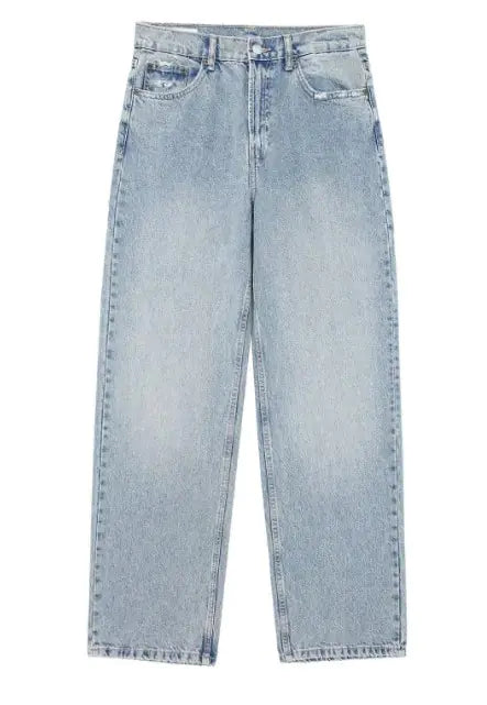 Perforated Hole Decoration Loose Jeans - TIMESQURE