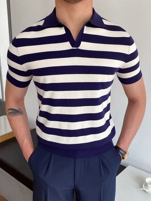 Old Money Striped Polo Shirts - TIMESQURE