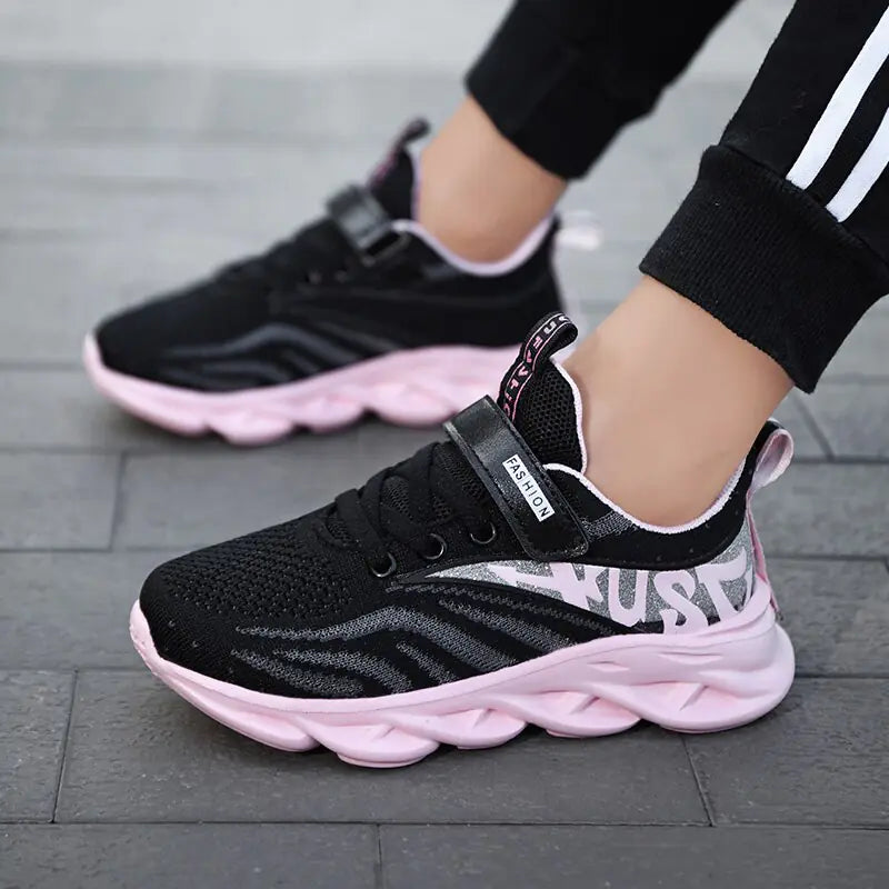 Lace-Up Girls Breathable Running Shoes - TIMESQURE