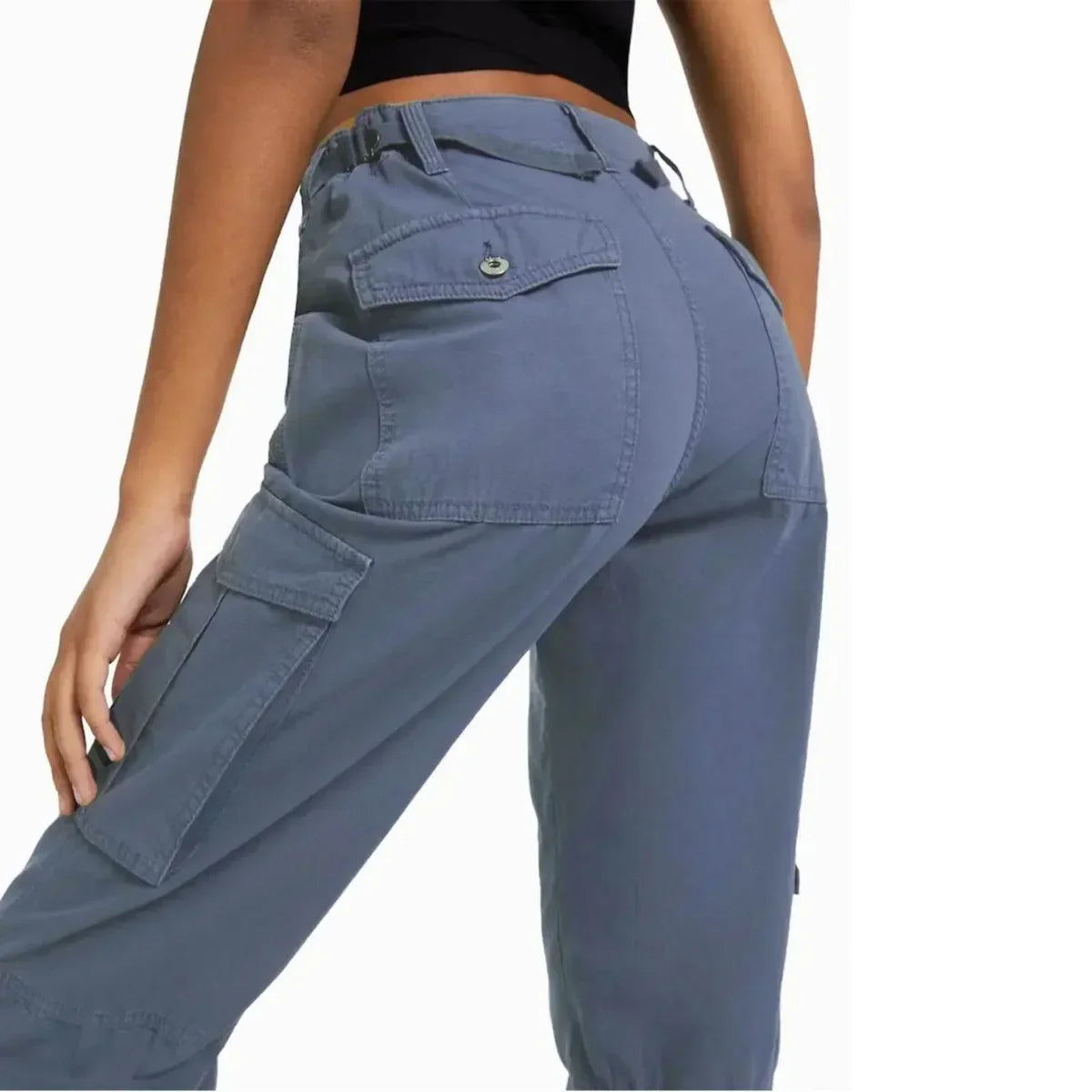 Urban Classics Ladies High Waist Wide Leg Twill Cargo Pants - TIMESQURE