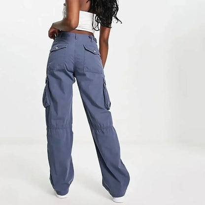 Urban Classics Ladies High Waist Wide Leg Twill Cargo Pants - TIMESQURE