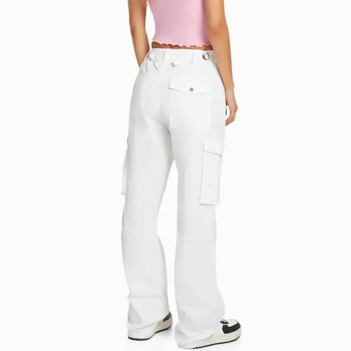 Urban Classics Ladies High Waist Wide Leg Twill Cargo Pants - TIMESQURE