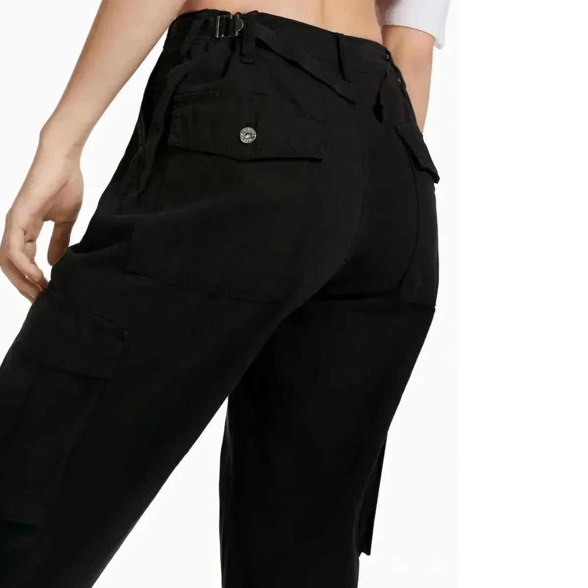 Urban Classics Ladies High Waist Wide Leg Twill Cargo Pants - TIMESQURE