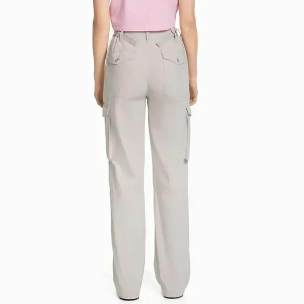 Urban Classics Ladies High Waist Wide Leg Twill Cargo Pants - TIMESQURE