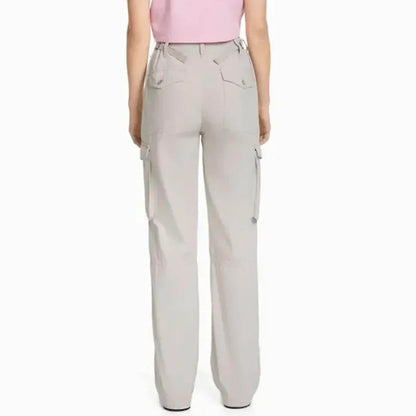 Urban Classics Ladies High Waist Wide Leg Twill Cargo Pants - TIMESQURE