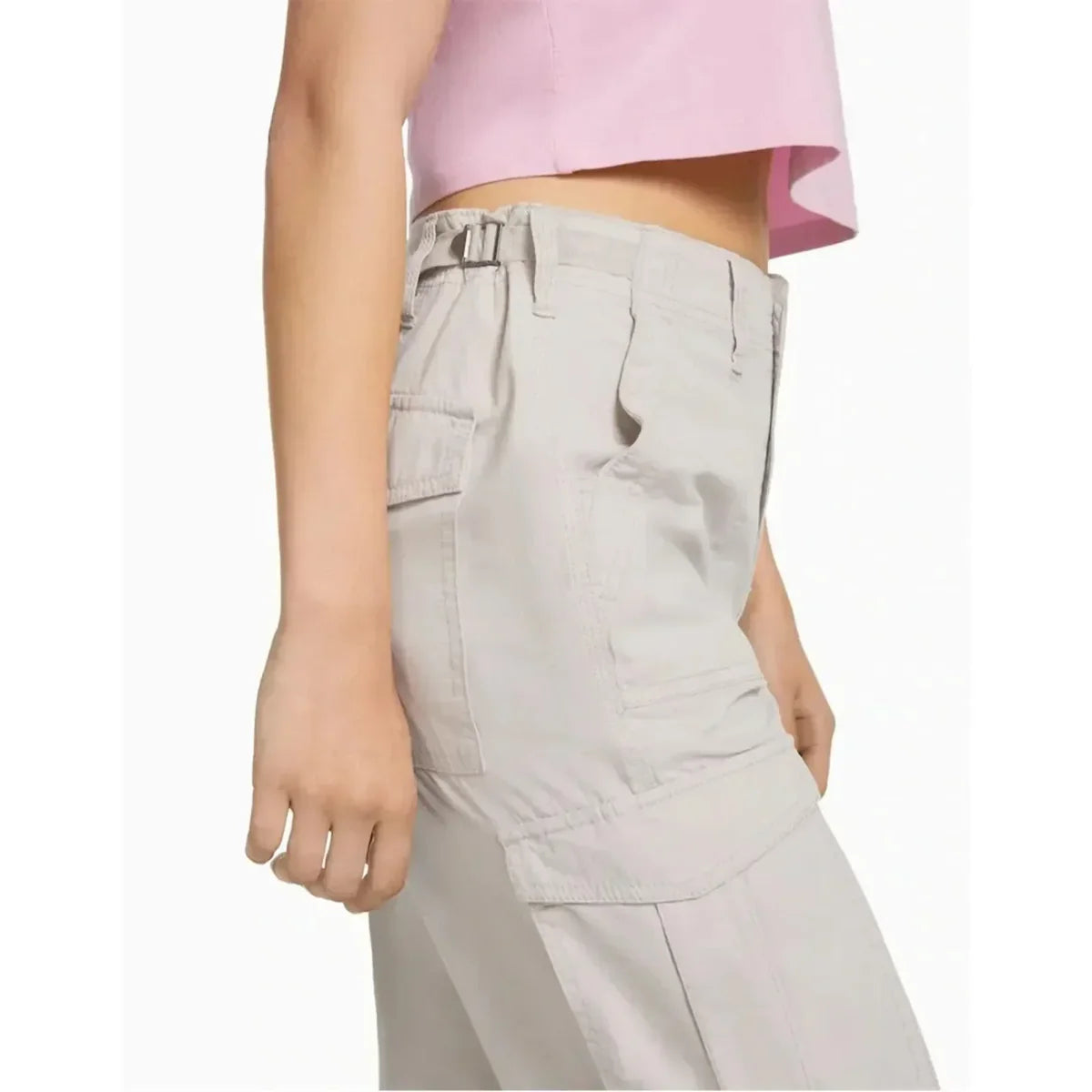 Urban Classics Ladies High Waist Wide Leg Twill Cargo Pants - TIMESQURE