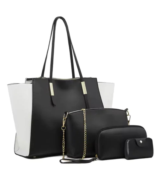 Luxe4 Women's 4-Piece PU Vegan Leather Bag Set - TIMESQURE