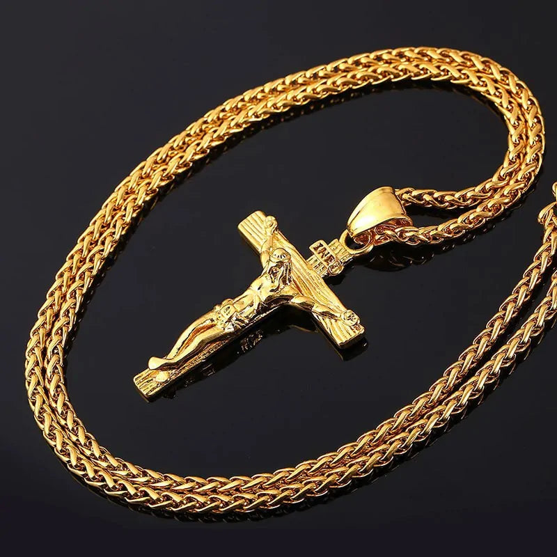 Gold Cross Chain Necklace: Luxury Fashion Accessory - TIMESQURE