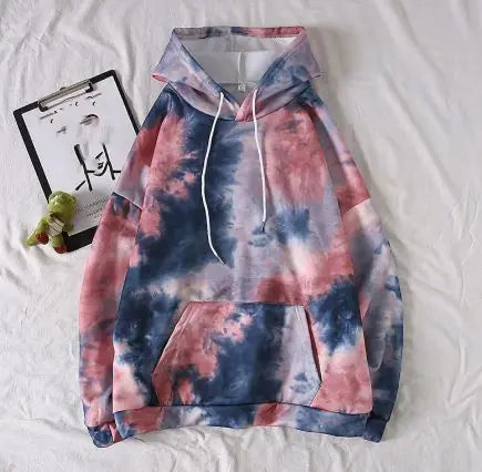 Dye Print Hoodie Sweatsuit men Casual Loose Oversized Hoodies - TIMESQURE