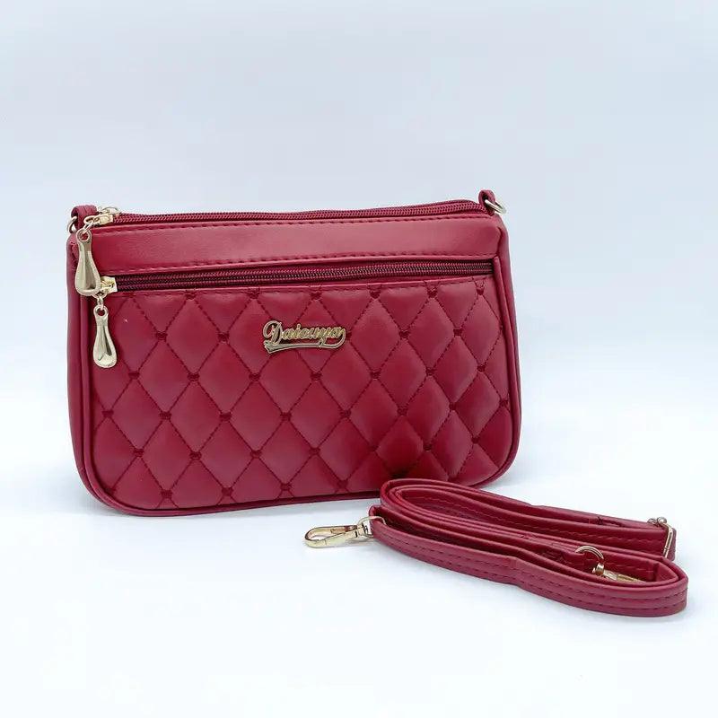 Elegant Diamond Check Crossbody Bag - TIMESQURE