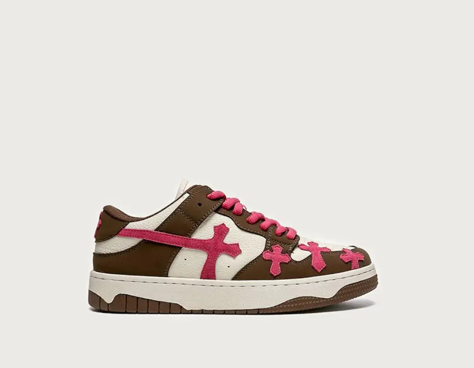 Y2K PINK CROSS SNEAKERS - TIMESQURE