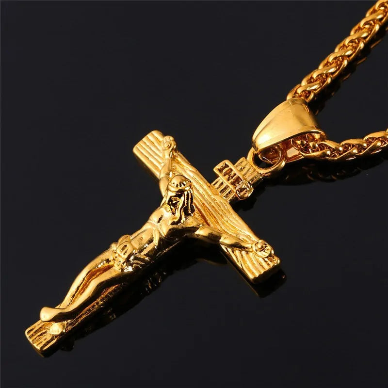 Gold Cross Chain Necklace: Luxury Fashion Accessory - TIMESQURE