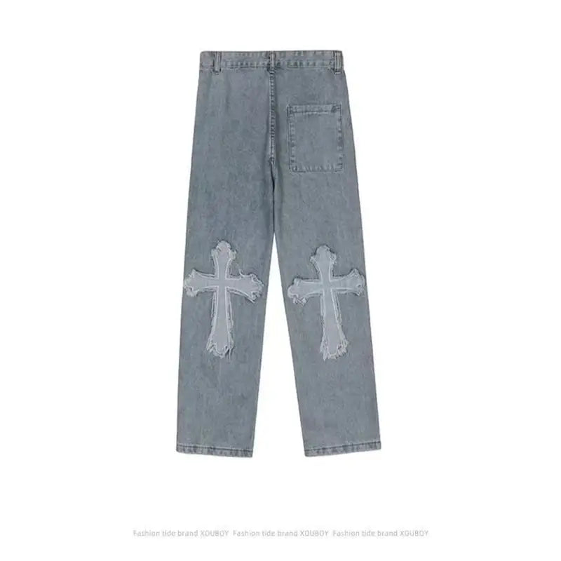 Cross Denim Pants - TIMESQURE