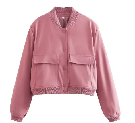 Loose Casual Bomber Jacket for Woman - TIMESQURE