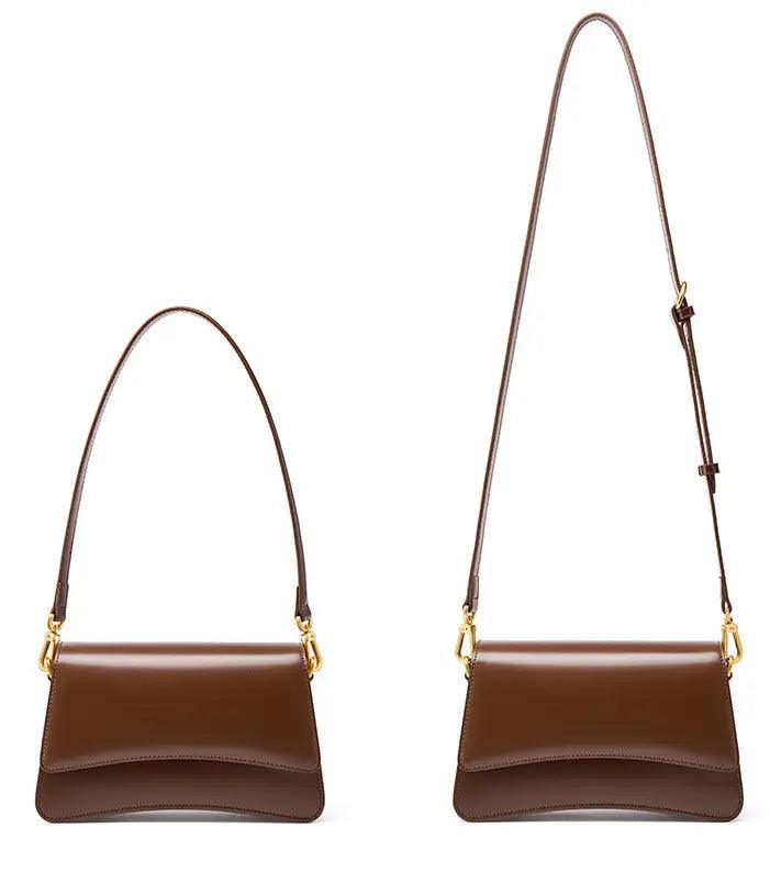 Versatile Genuine Leather Shoulder & Crossbody Bag - TIMESQURE