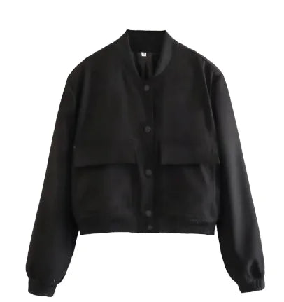 Loose Casual Bomber Jacket for Woman - TIMESQURE